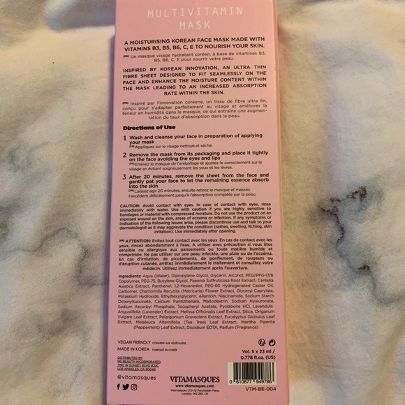 Vitamasques Multivitamin  Mask - Picture 2 of 2